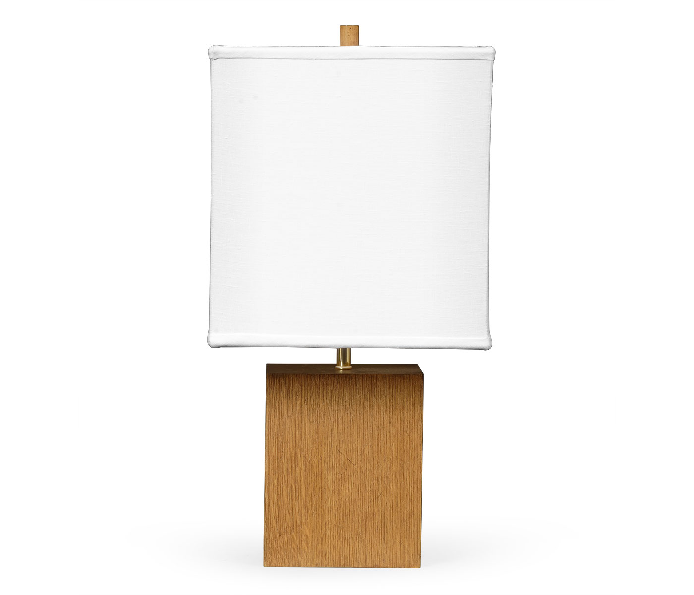 Square Brushed Golden Oak Table Lamp