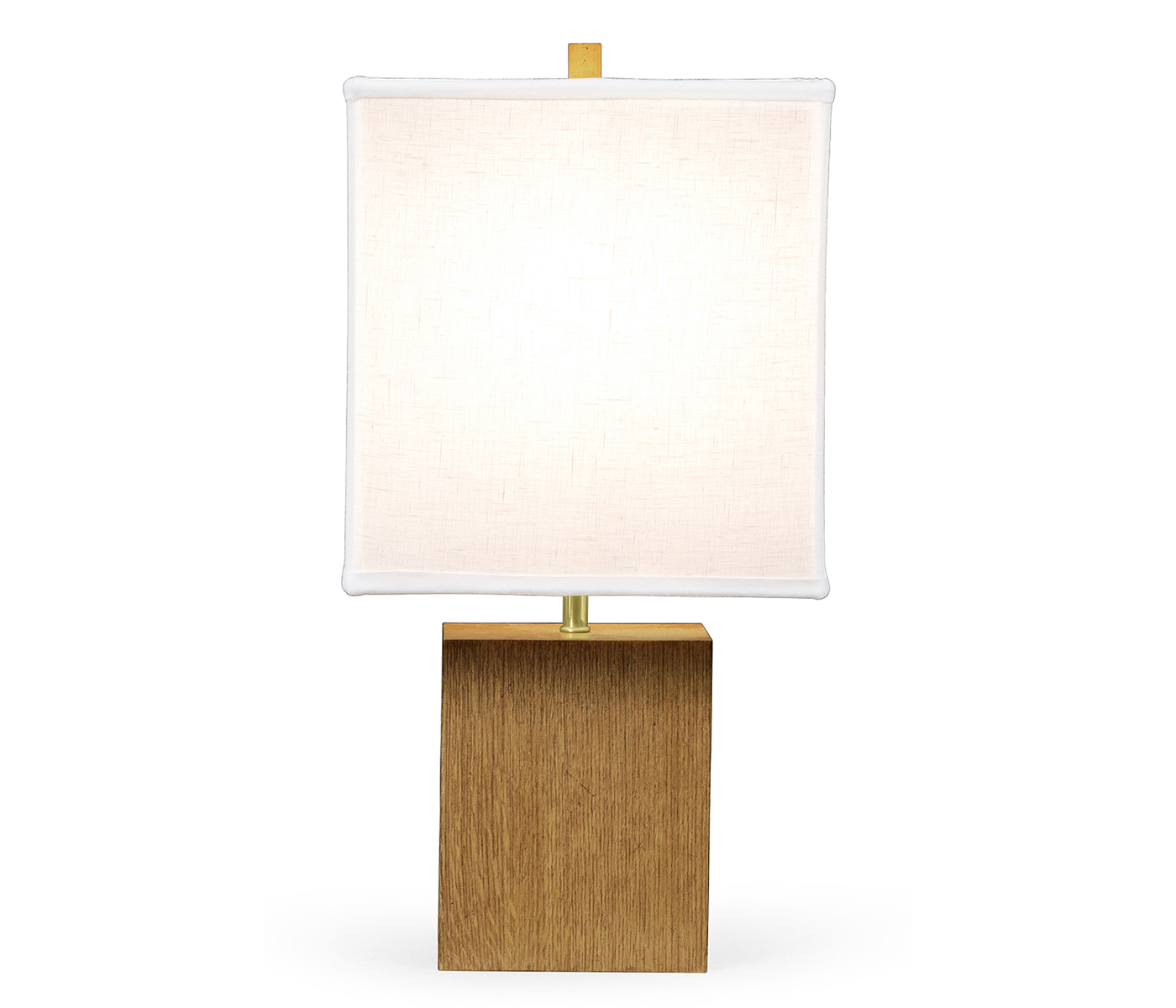 Square Brushed Golden Oak Table Lamp