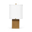Square Brushed Golden Oak Table Lamp
