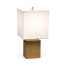 Square Brushed Golden Oak Table Lamp