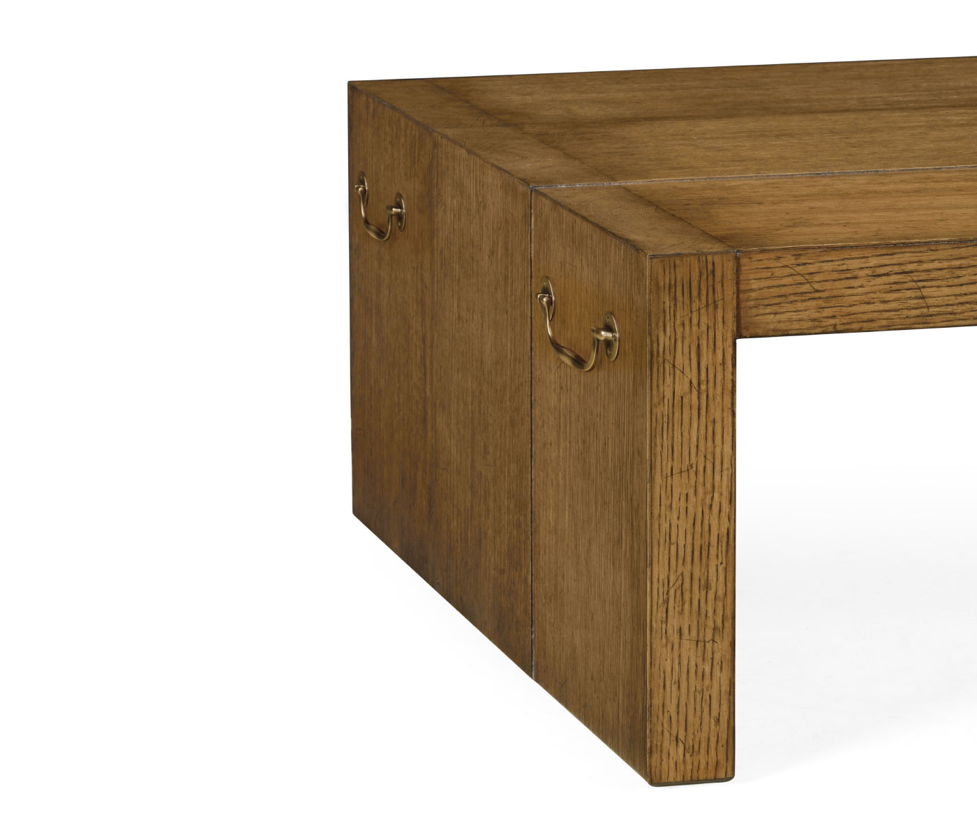 Low Rectangular Brushed Medium Brown Oak Coffee Table