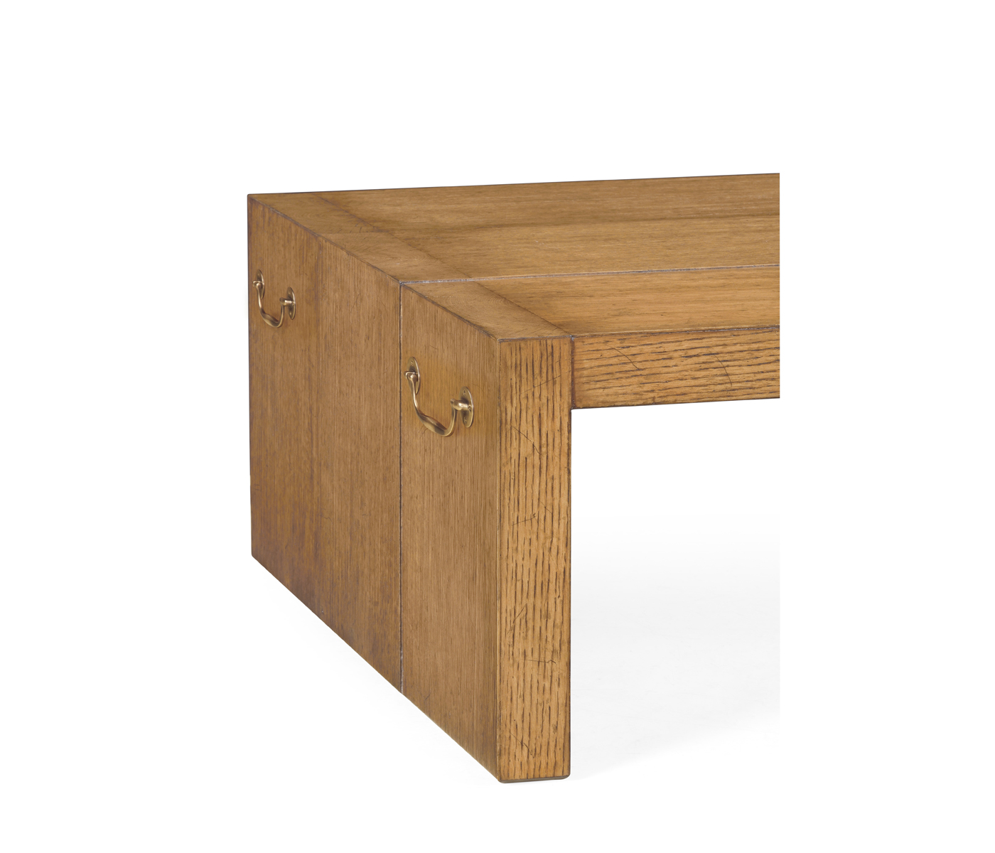 Low Rectangular Brushed Medium Brown Oak Coffee Table