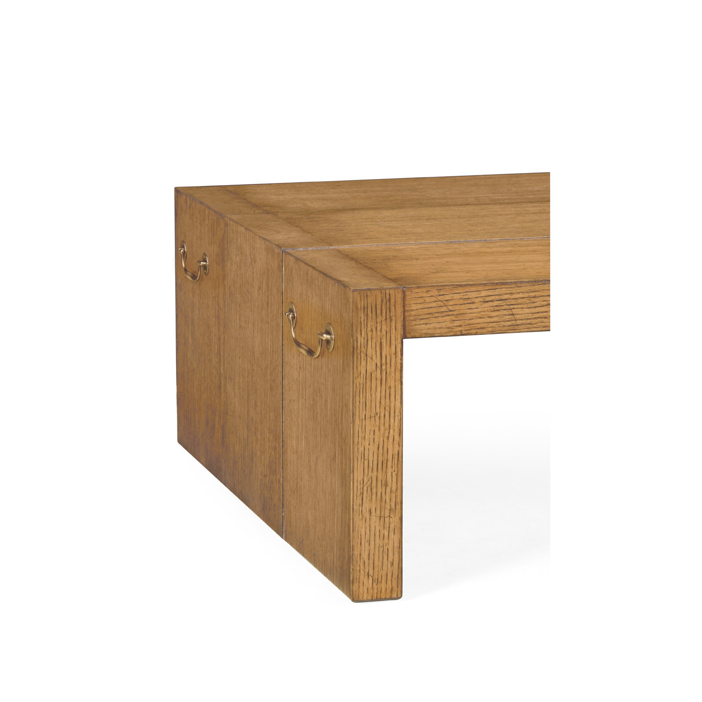 Low Rectangular Brushed Medium Brown Oak Coffee Table