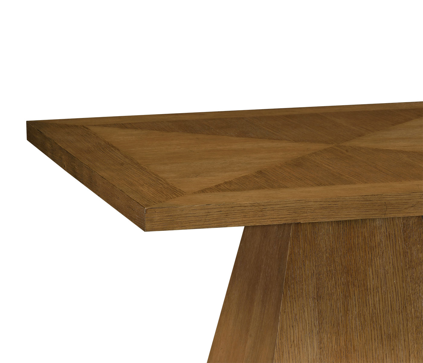 Square Brushed Medium Brown Oak End Table