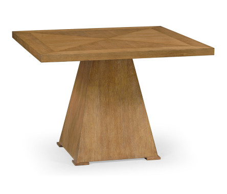 Square Brushed Medium Brown Oak End Table