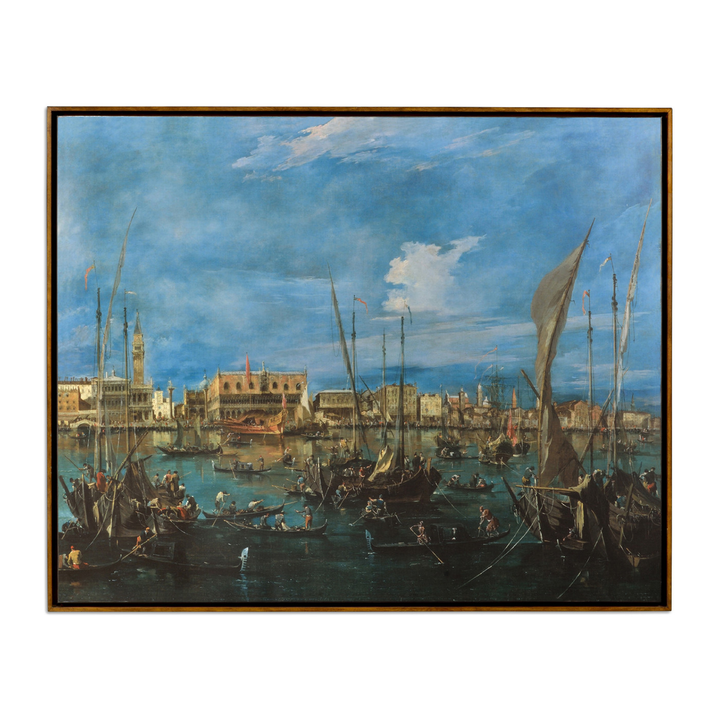 Venice San Marco Painting on a Honey Walnut Frame