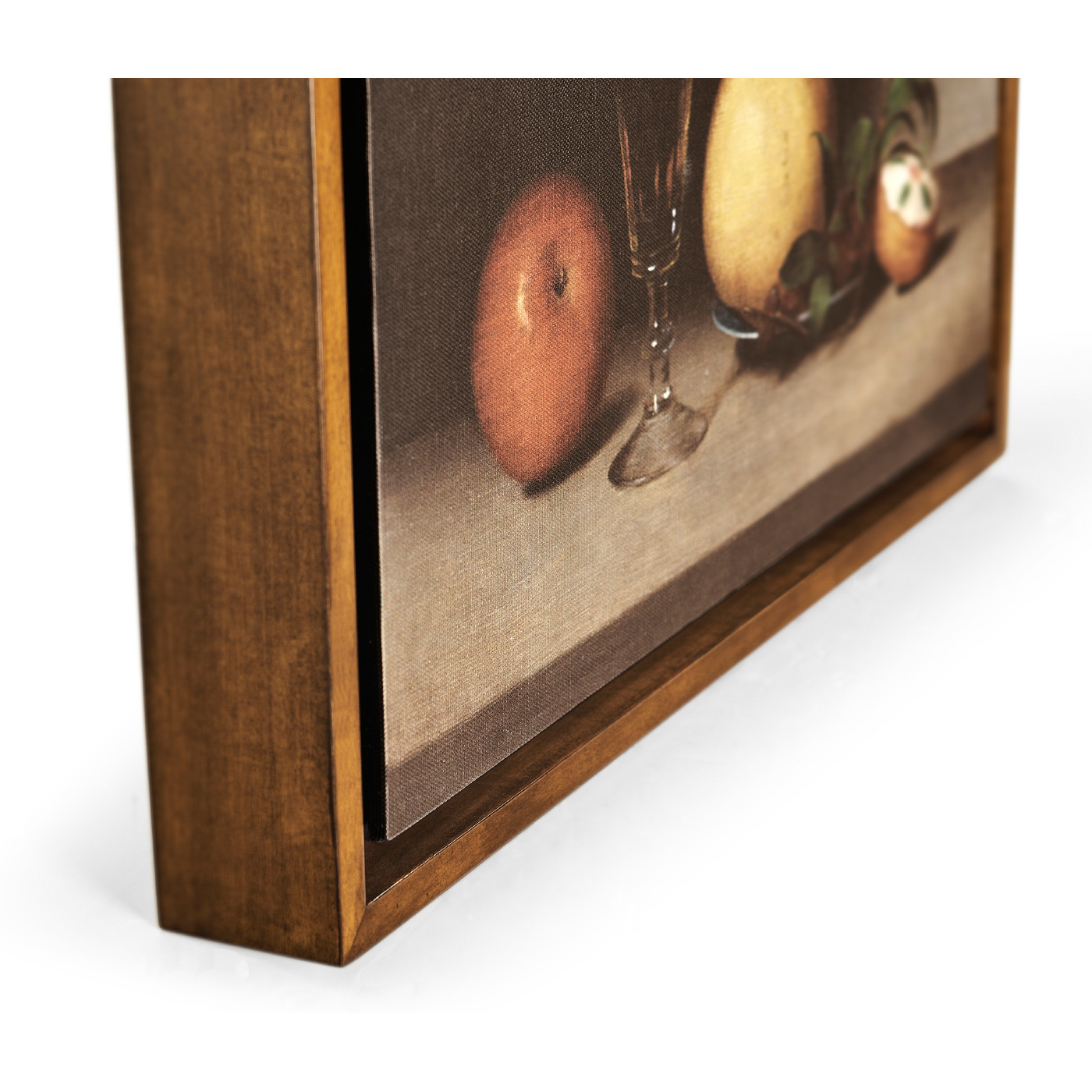 Still Life with Apples, Sherry, and Tea Cakes Painting on a Honey Walnut Frame