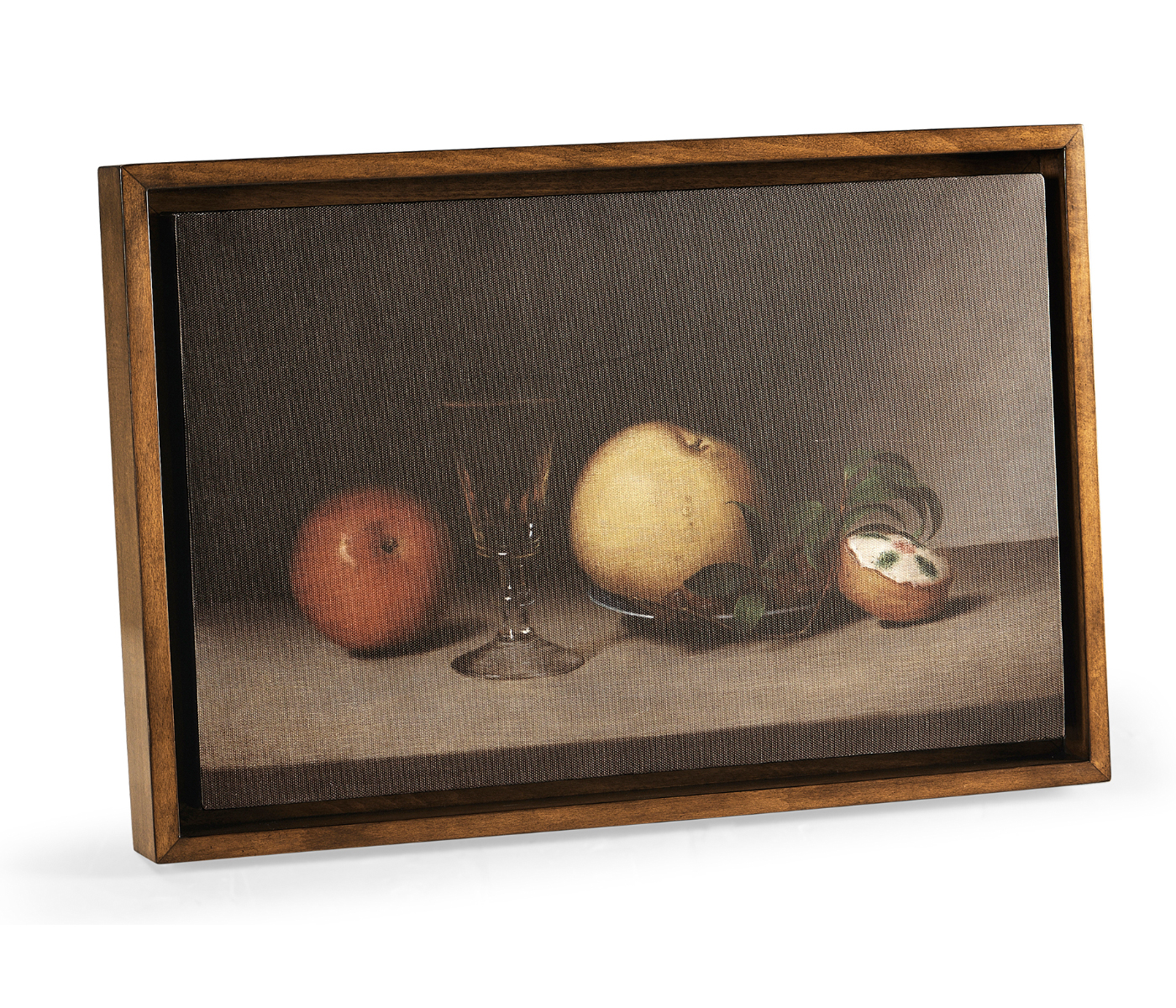 Still Life with Apples, Sherry, and Tea Cakes Painting on a Honey Walnut Frame