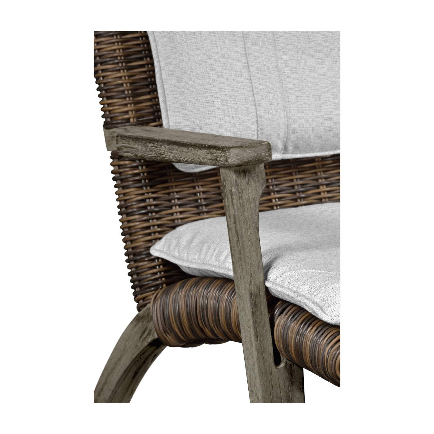 Hampton Grey & Rattan Lounge Chair