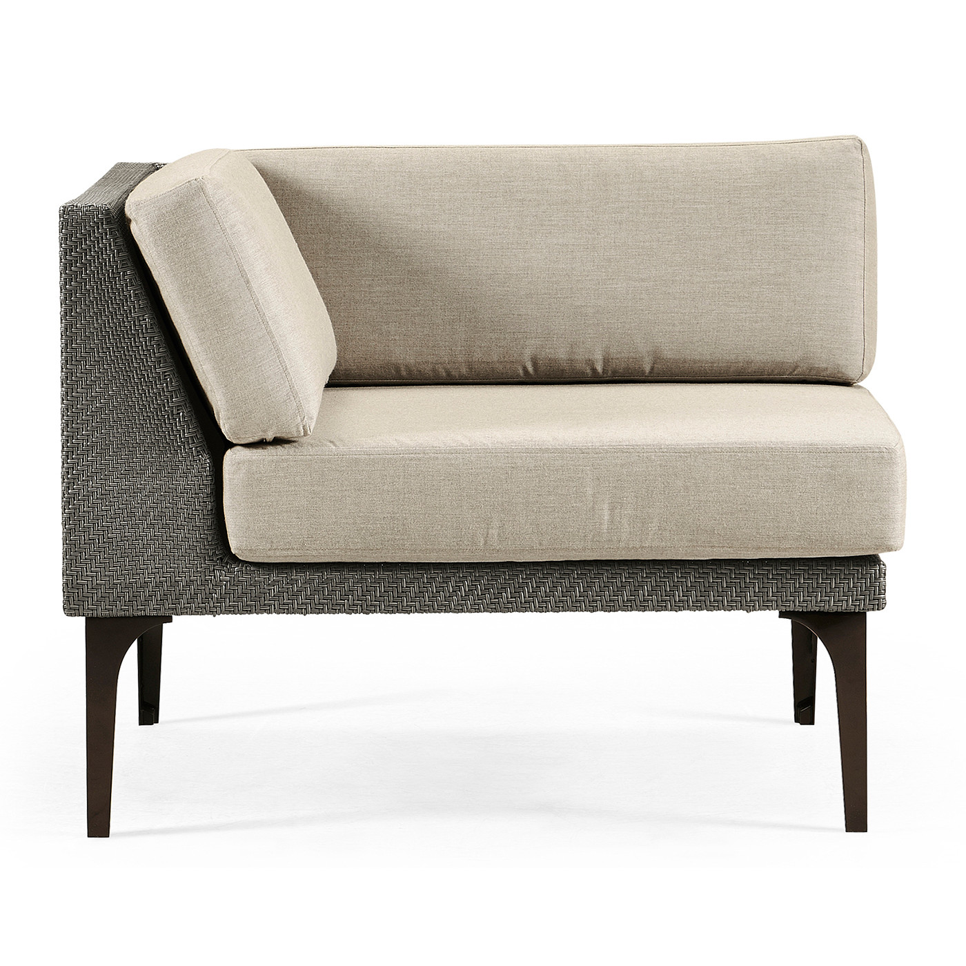 Dark Grey Rattan Corner Sofa Sectional 36