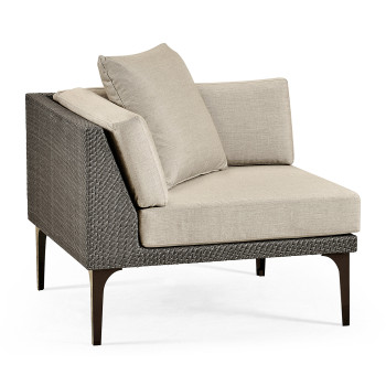 Dark Grey Rattan Corner Sofa Sectional 36