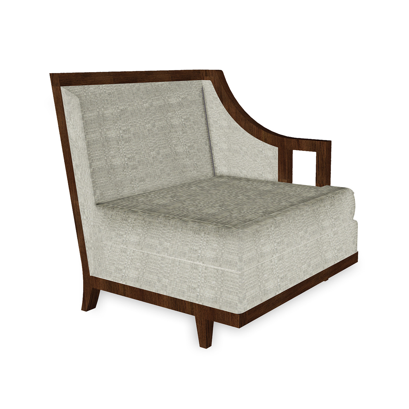Walnut & Tan Rattan Left One-Seat Sofa Sectional 29