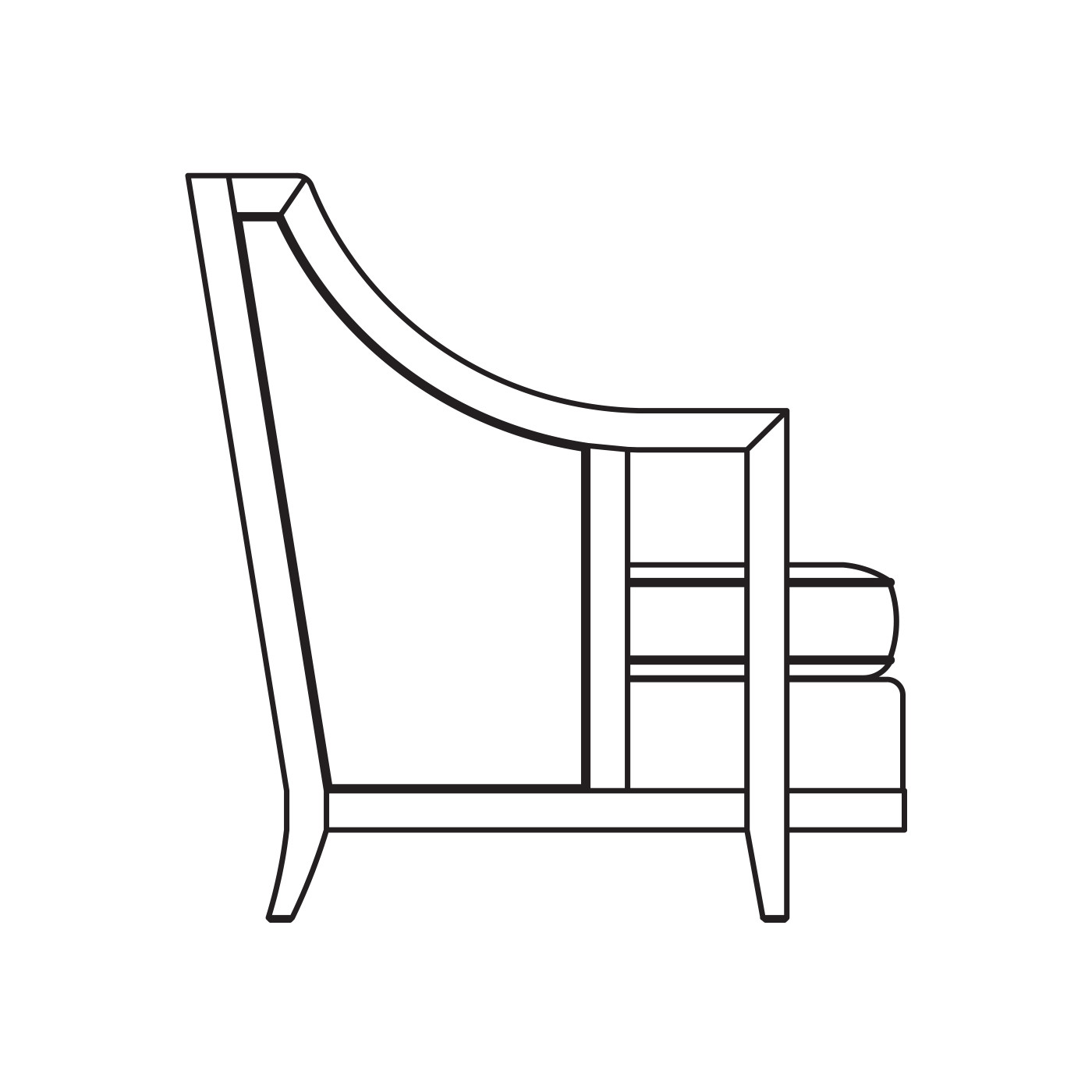 Walnut & Dark Grey Rattan Left Two-Seat Sofa Sectional 57