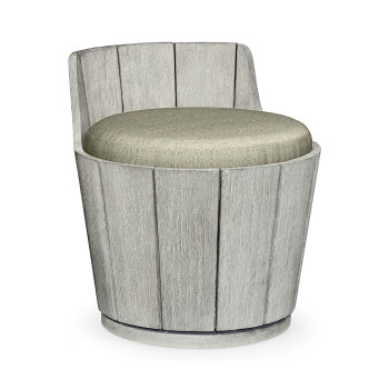 Swivel Cloudy Grey Storage Bucket Stool