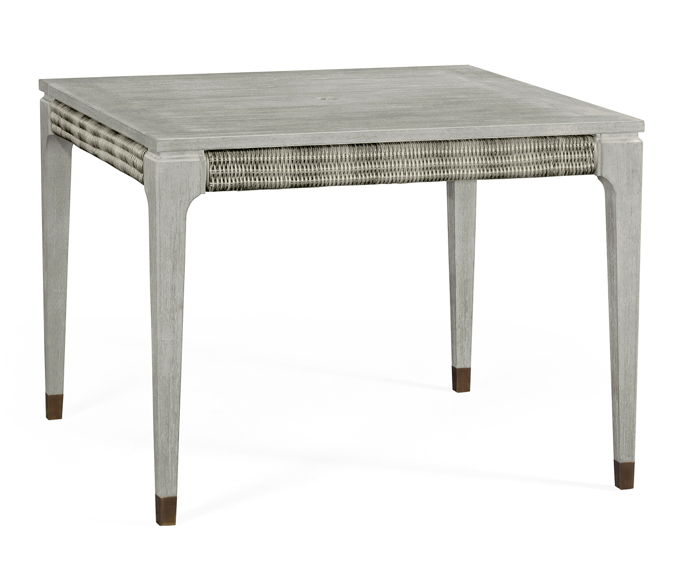 Square Cloudy Grey & Rattan Dining Table
