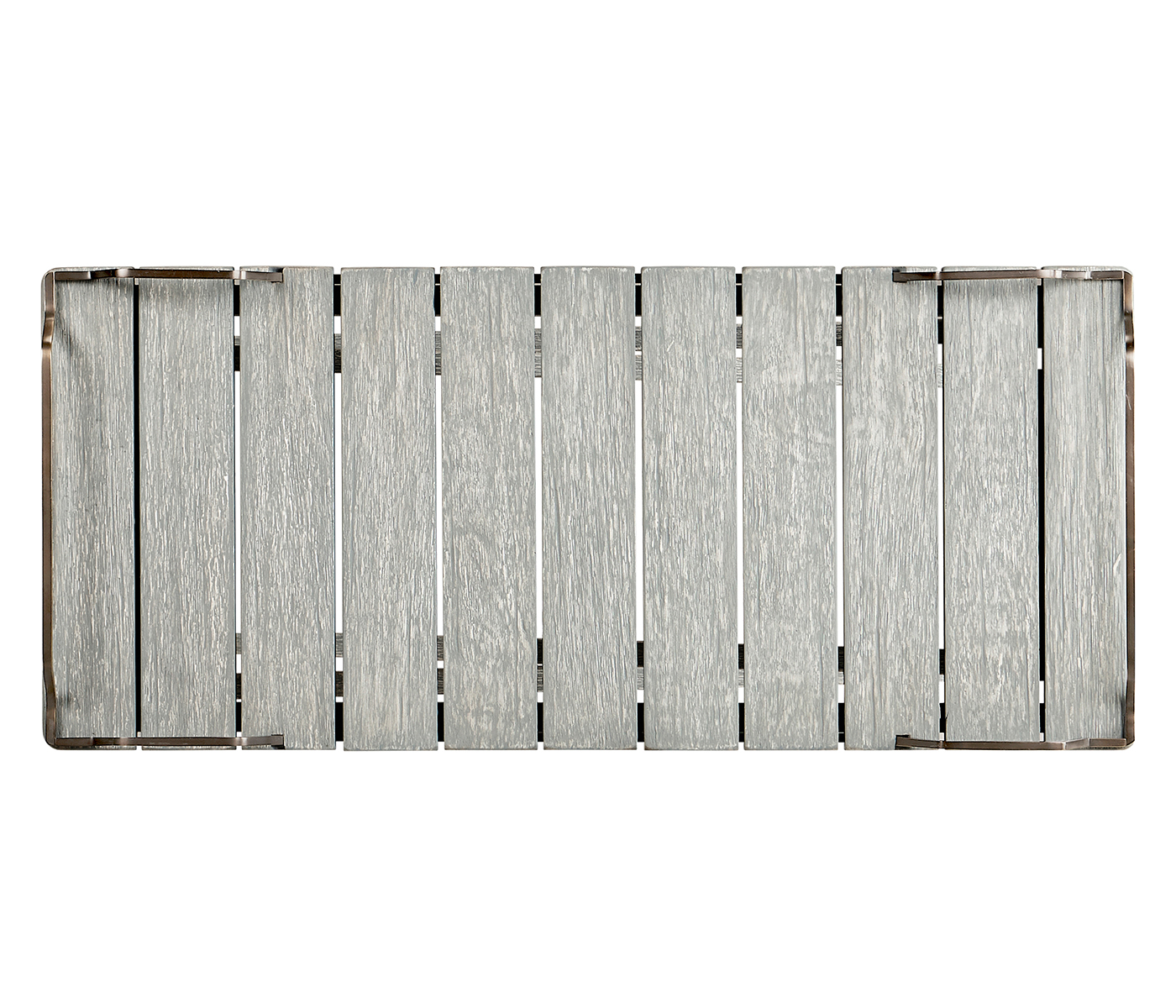 Rectangular Folding Cloudy Grey & Antique Brass Tray Console Table