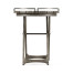 Round Folding Grey & Antique Brass Tray End Table