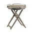 Round Folding Grey & Antique Brass Tray End Table