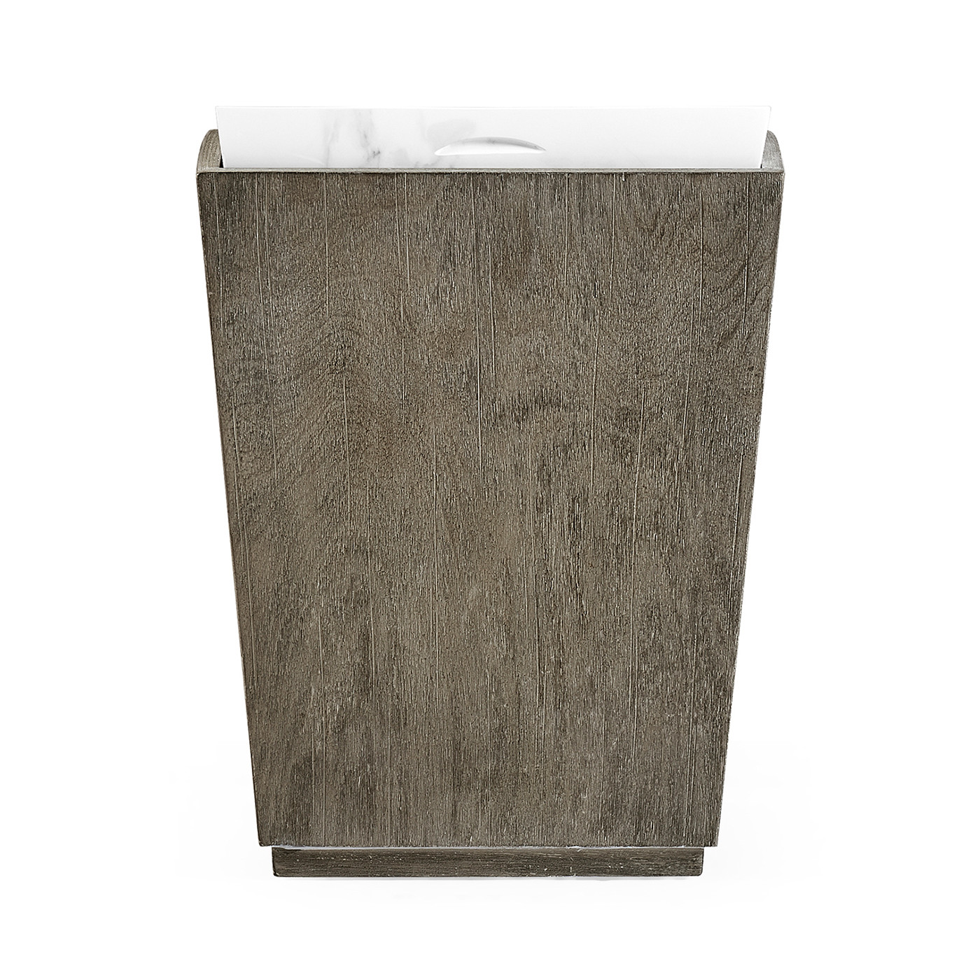 Rectangular Grey & Faux White Marble Storage End Table