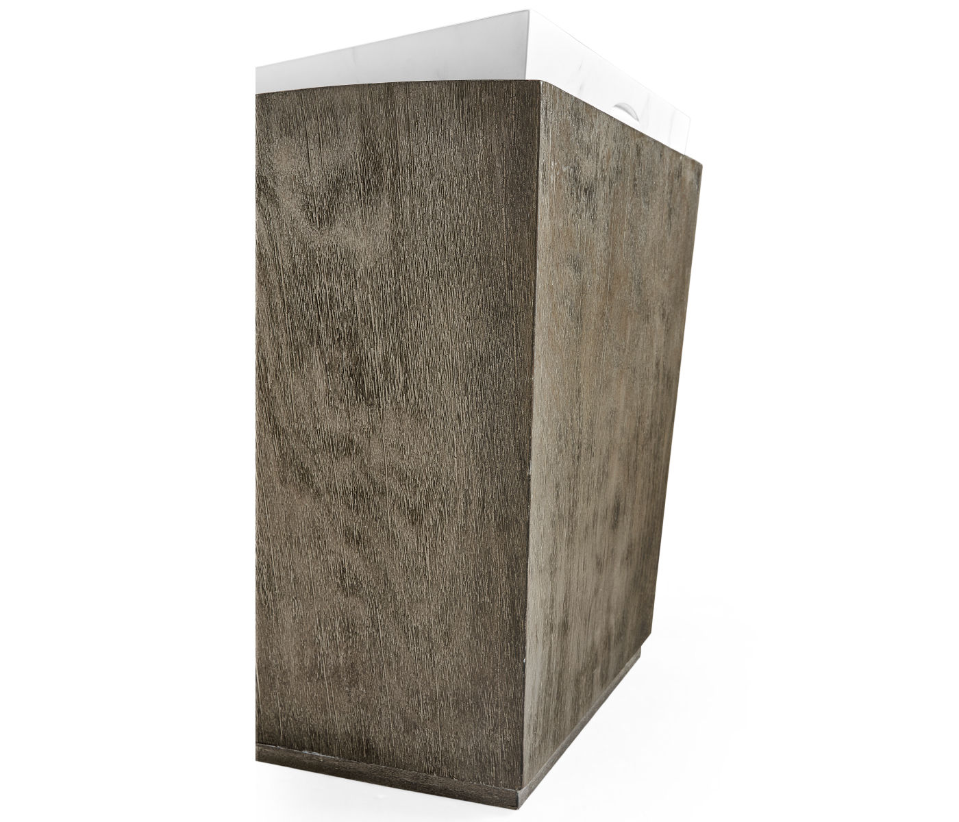 Rectangular Grey & Faux White Marble Storage End Table