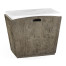 Rectangular Grey & Faux White Marble Storage End Table