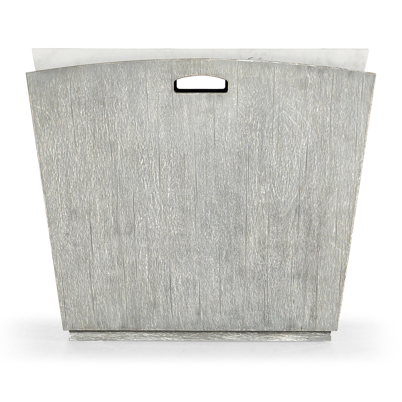 Rectangular Cloudy Grey & Faux White Marble Storage End Table