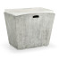 Rectangular Cloudy Grey & Faux White Marble Storage End Table