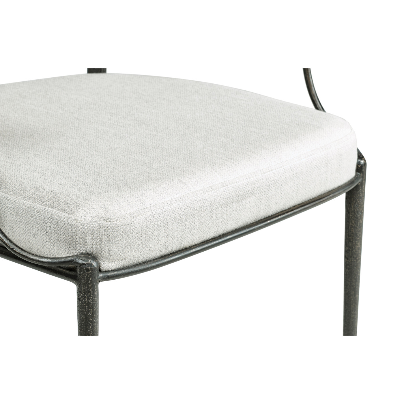 Circle Back Grey & Iron Dining Arm Chair