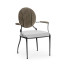 Circle Back Grey & Iron Dining Arm Chair