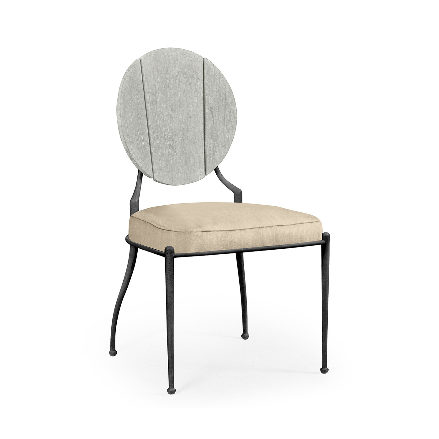 Circle Back Cloudy Grey & Iron Dining Side Chair