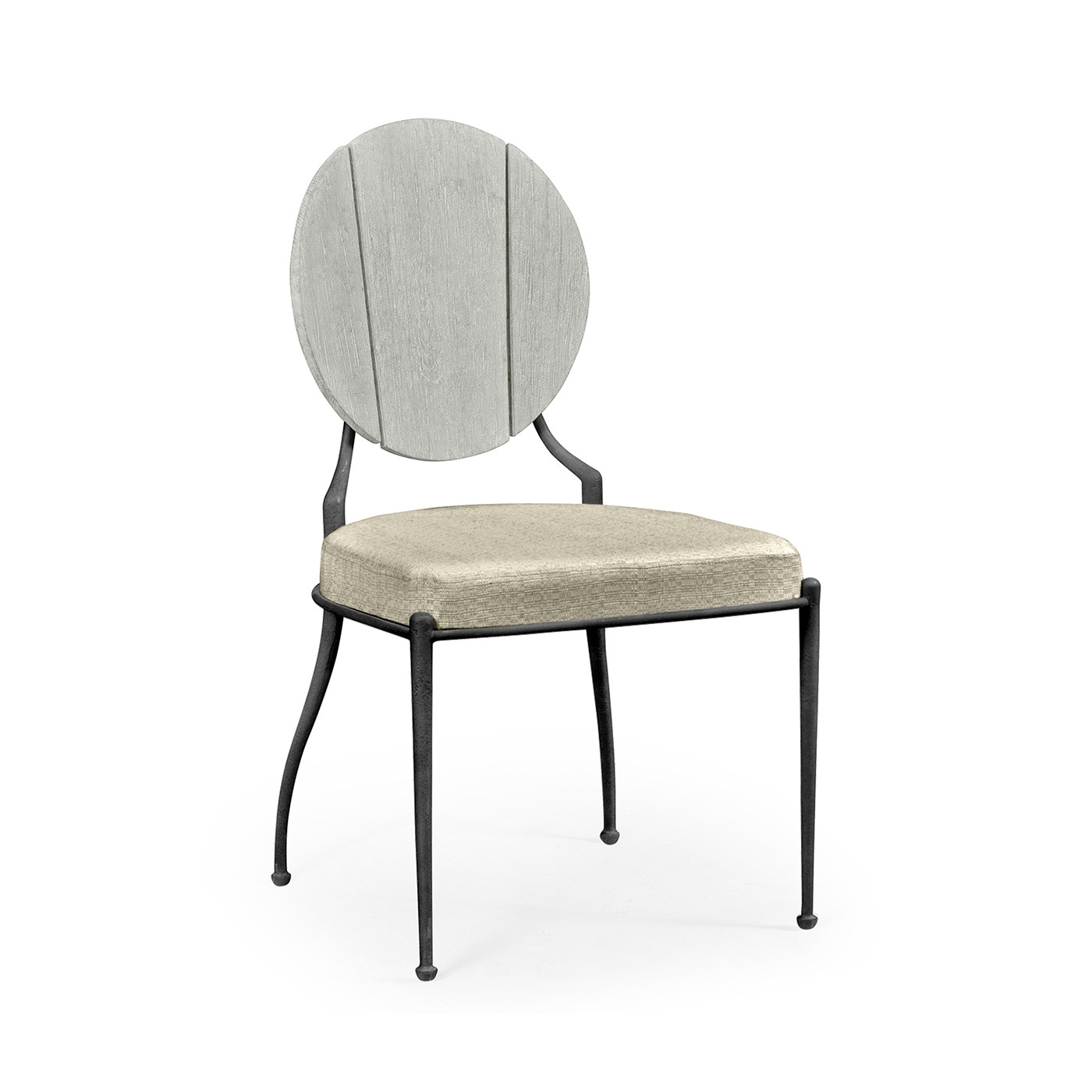 Circle Back Cloudy Grey & Iron Dining Side Chair