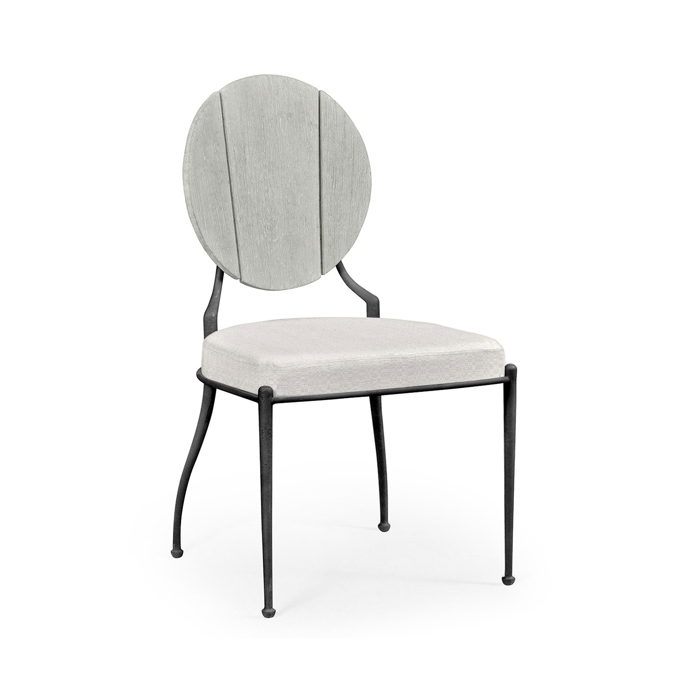 Circle Back Cloudy Grey & Iron Dining Side Chair