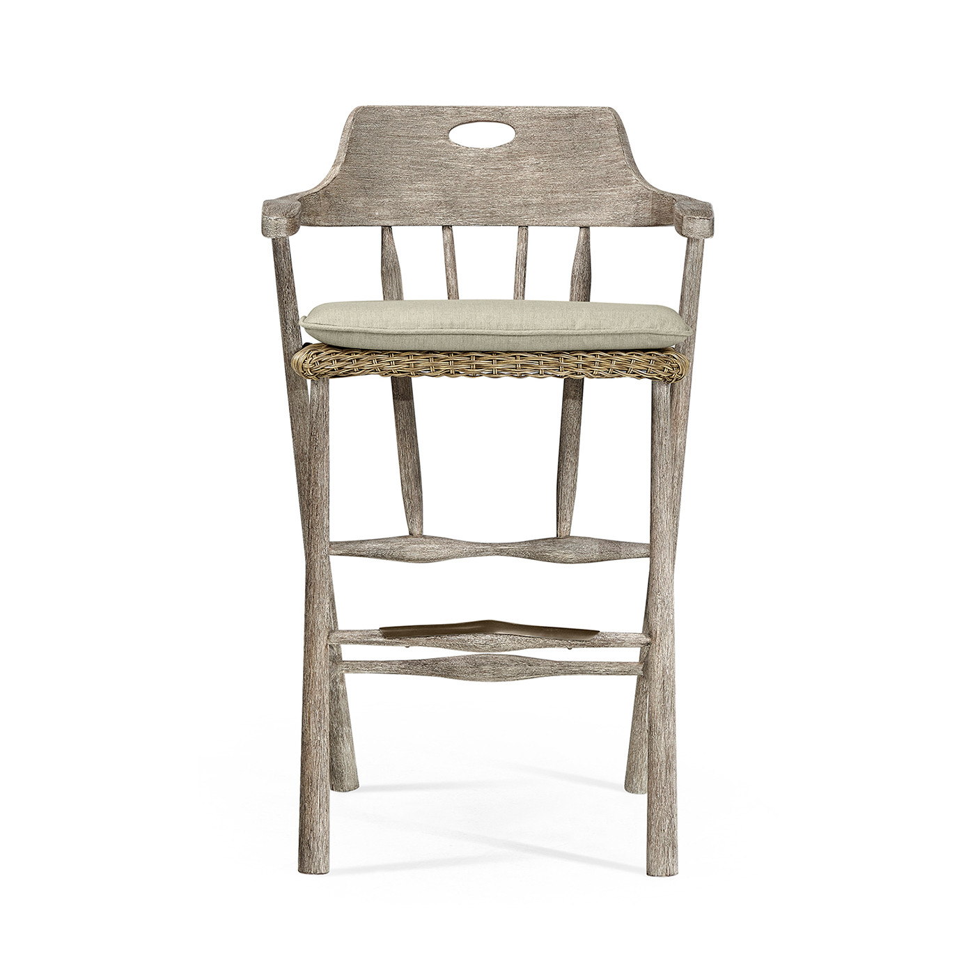 Smokers Style Navajo Sand & Rattan Bar Stool with Cushion
