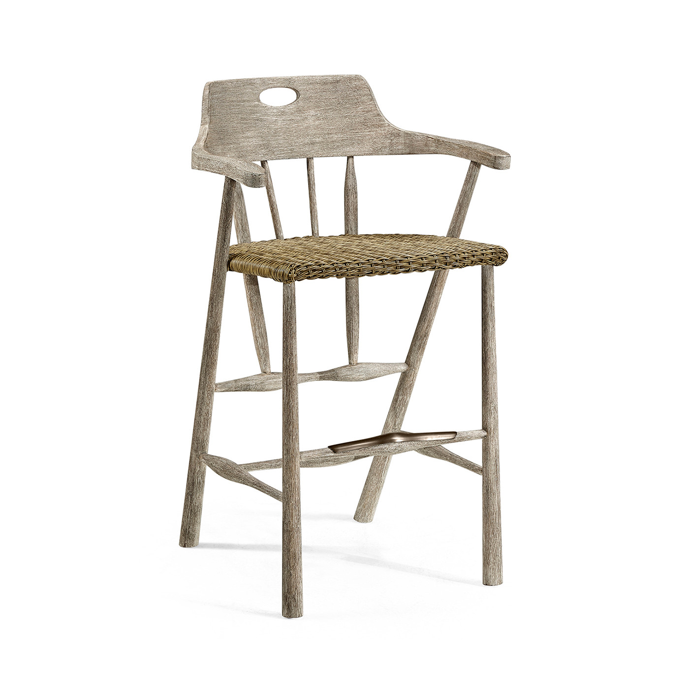 Smokers Style Navajo Sand & Rattan Bar Stool with Cushion
