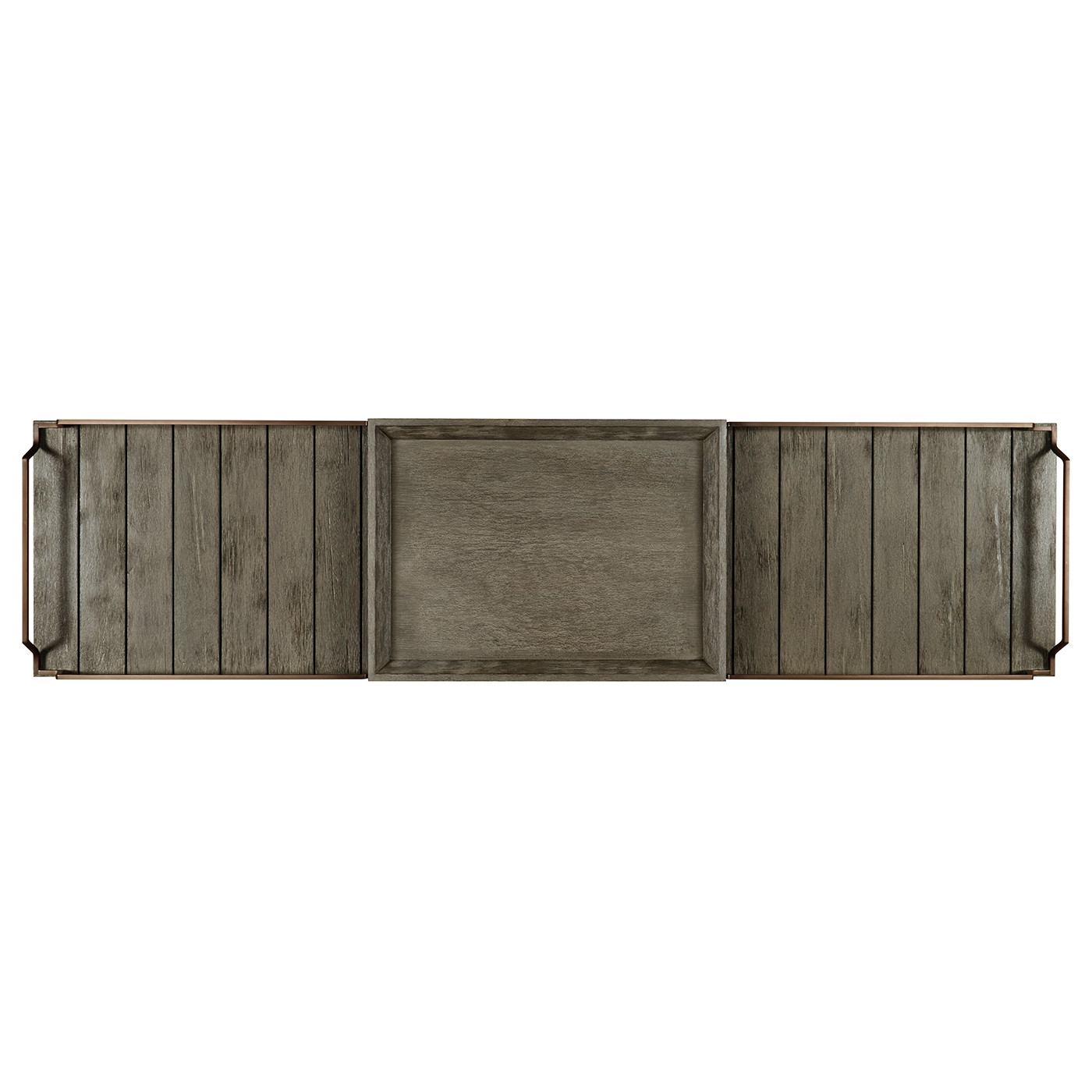 Rectangular Grey & Brass Sideboard with Removable Tray