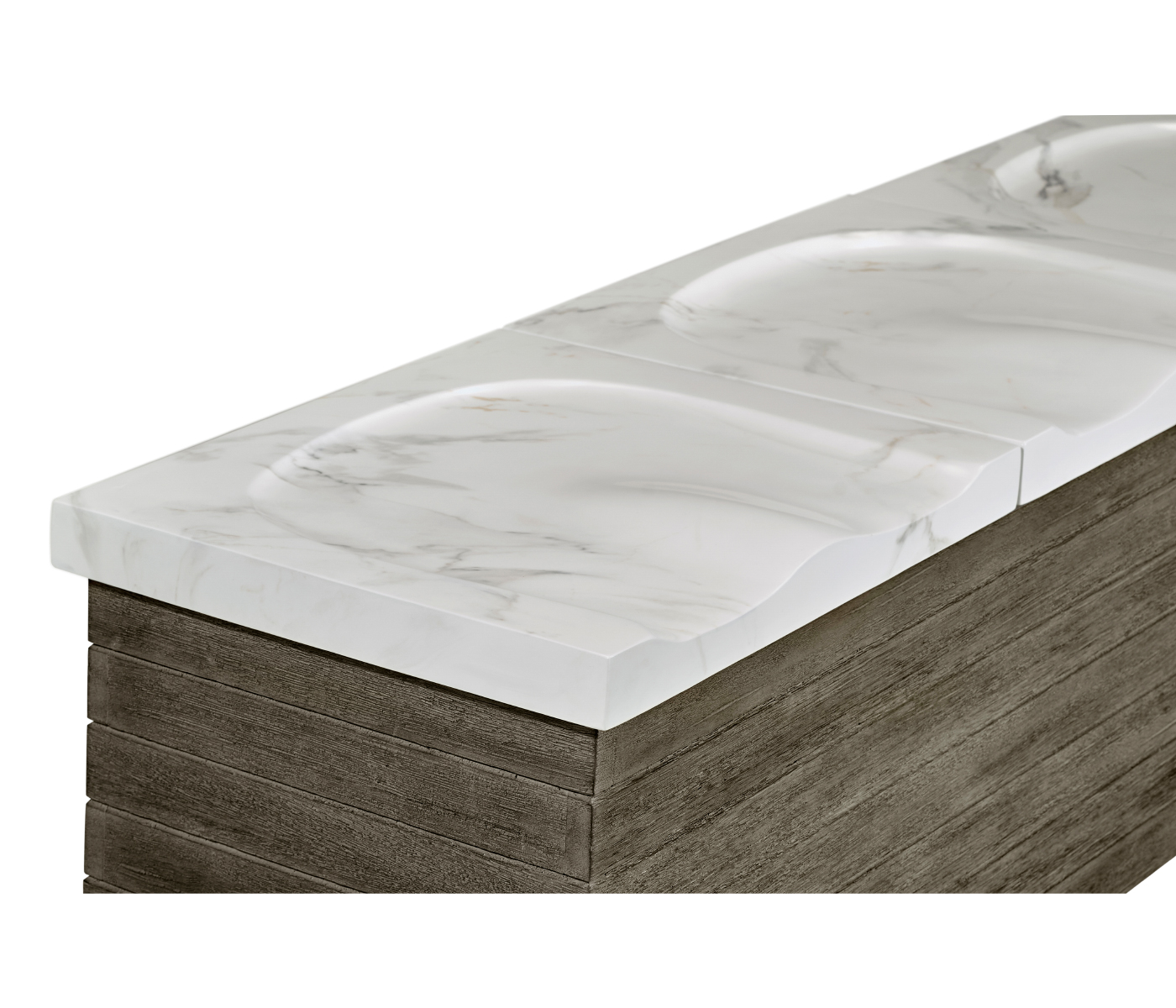 Grey & Faux Marble Storage Bench