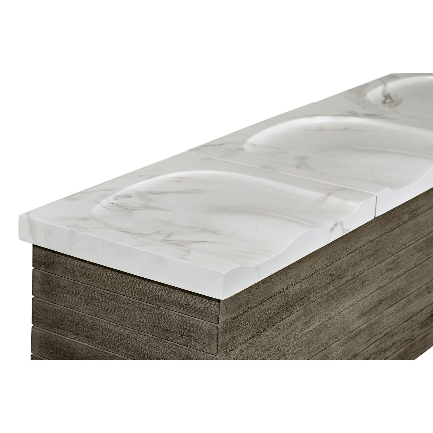 Grey & Faux Marble Storage Bench