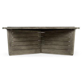 Square Grey & Concrete Coffee Table with an X-Base