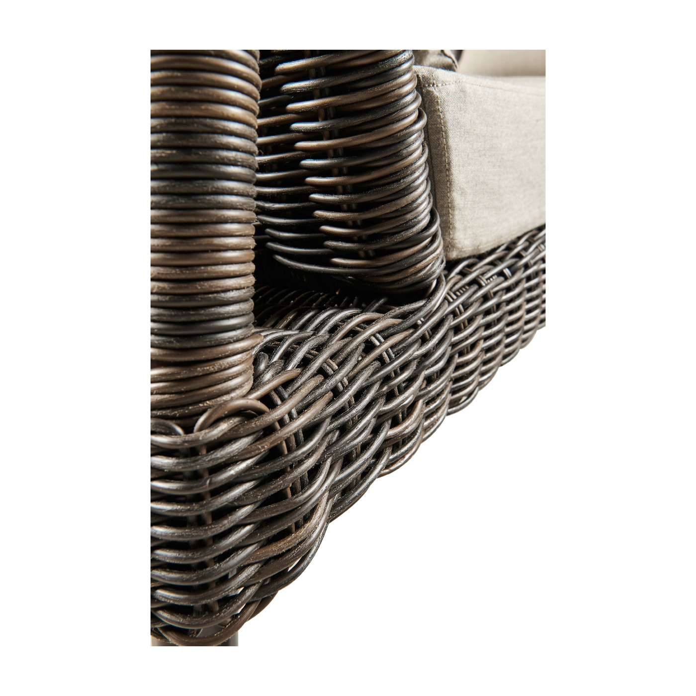 Rattan Latt Bench with Cushion & Pillows