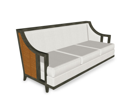 Hampton Rattan Three-Seat Sofa