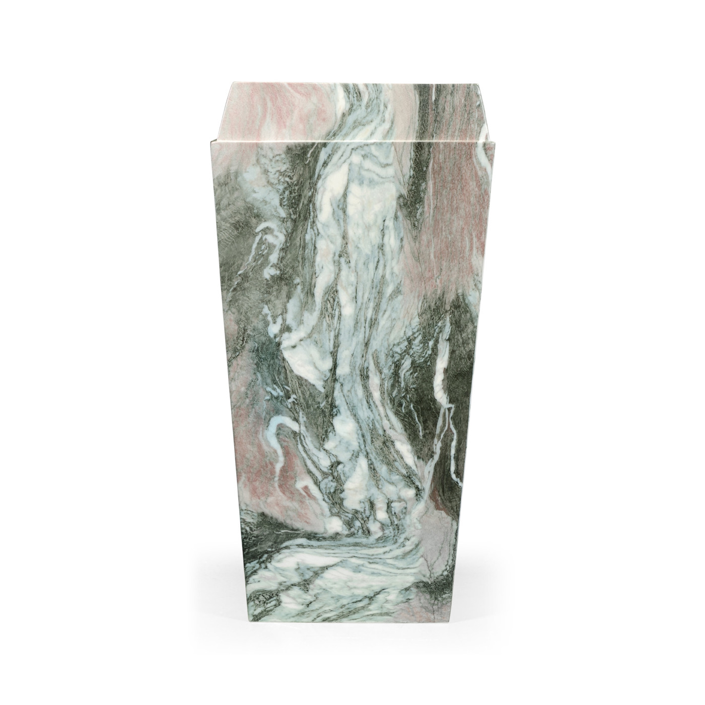 Medium Square Faux Black & Grey Marble Planter