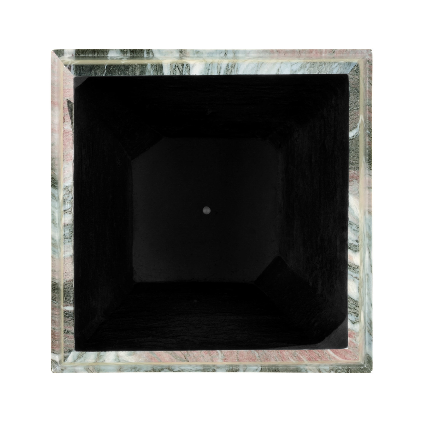 Medium Square Faux Black & Grey Marble Planter