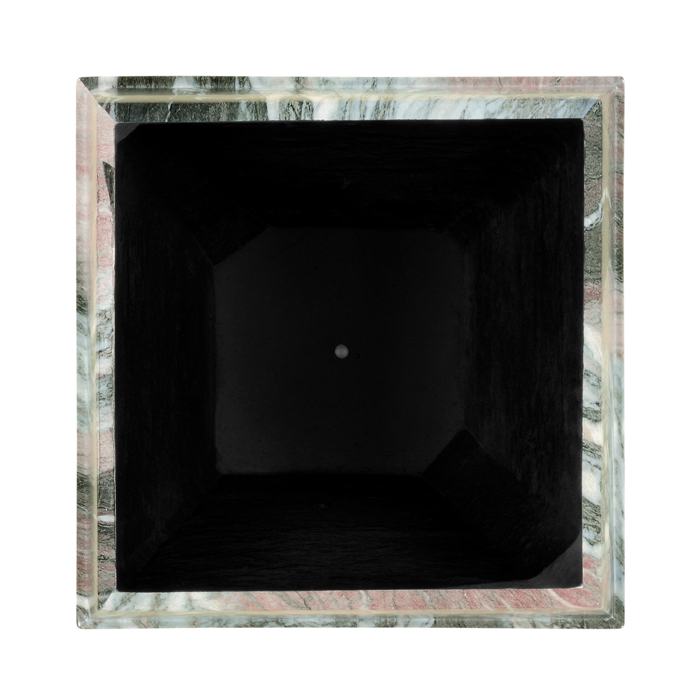 Medium Square Faux Black & Grey Marble Planter