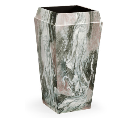 Medium Square Faux Black & Grey Marble Planter