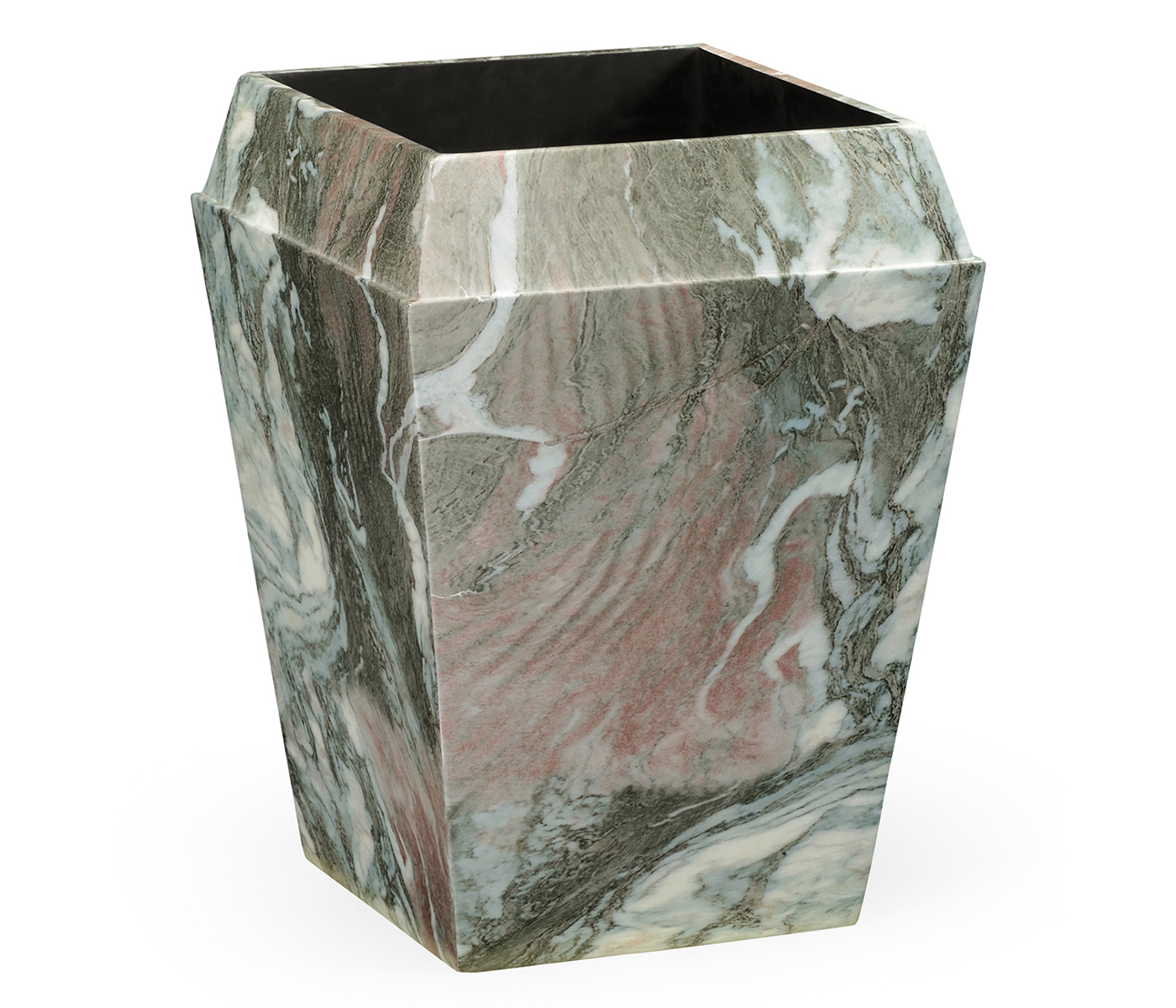 Small Square Faux Black & Grey Marble Planter