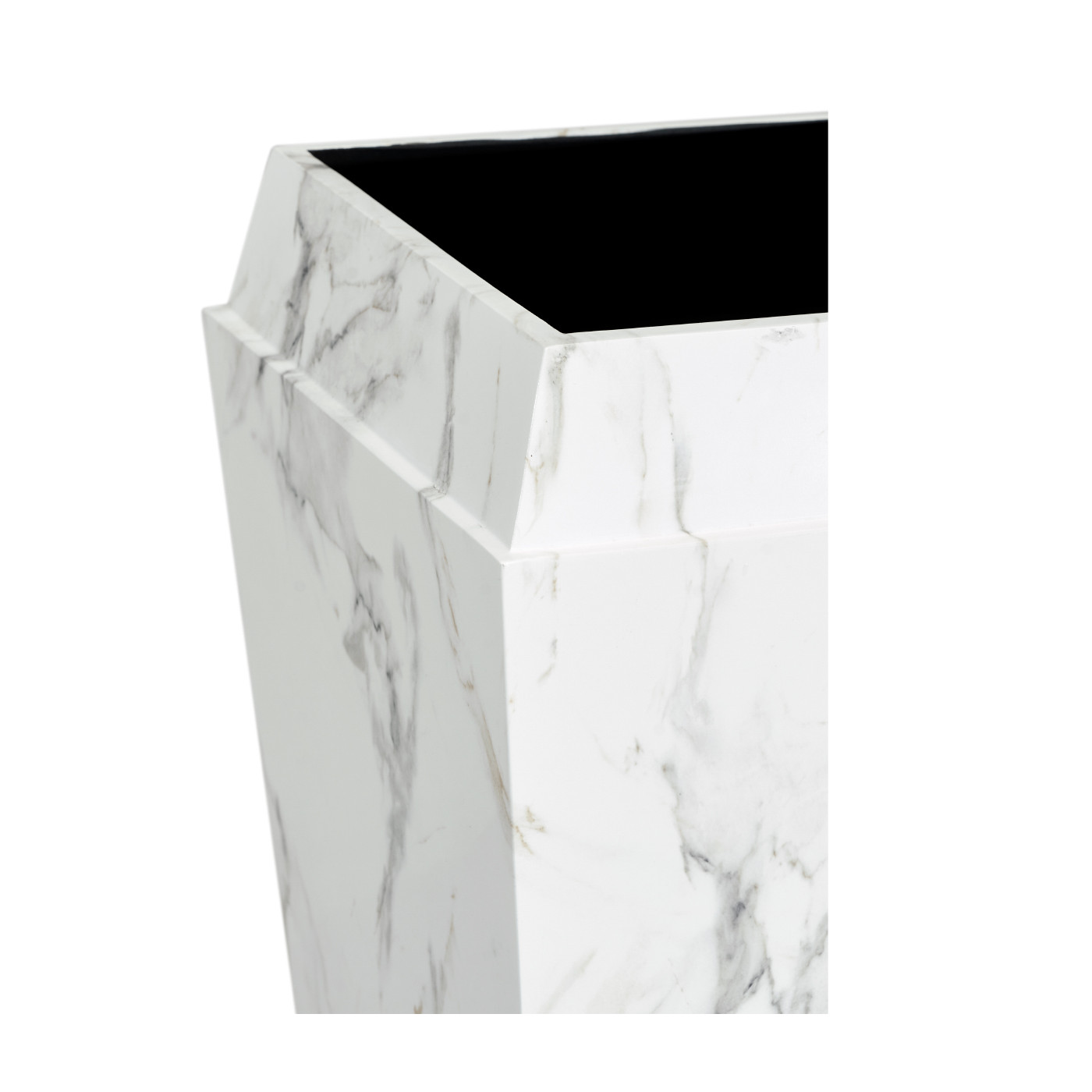 Small Square Faux White & Grey Marble Planter
