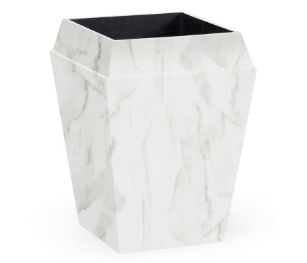 Small Square Faux White & Grey Marble Planter