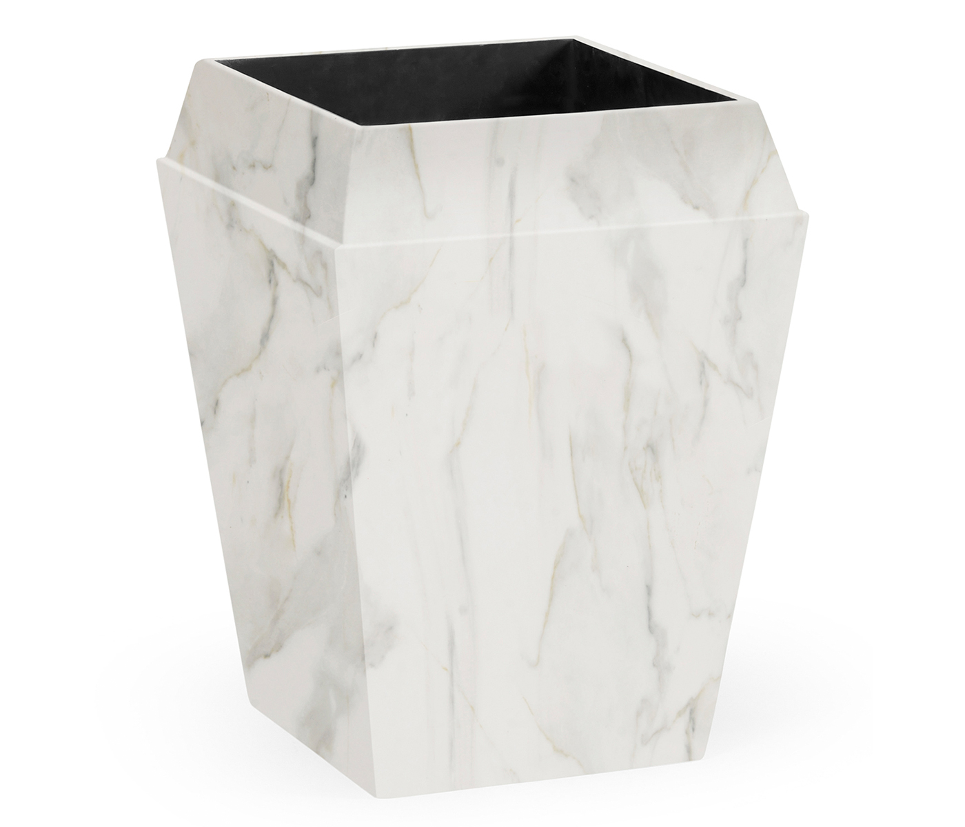 Small Square Faux White & Grey Marble Planter