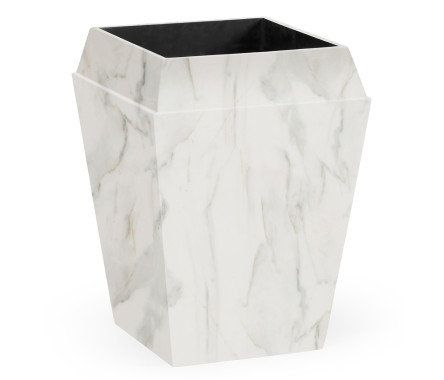 Small Square Faux White & Grey Marble Planter