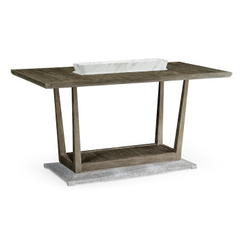 Rectangular Grey Bar Table with Marble Tray in Centre 40